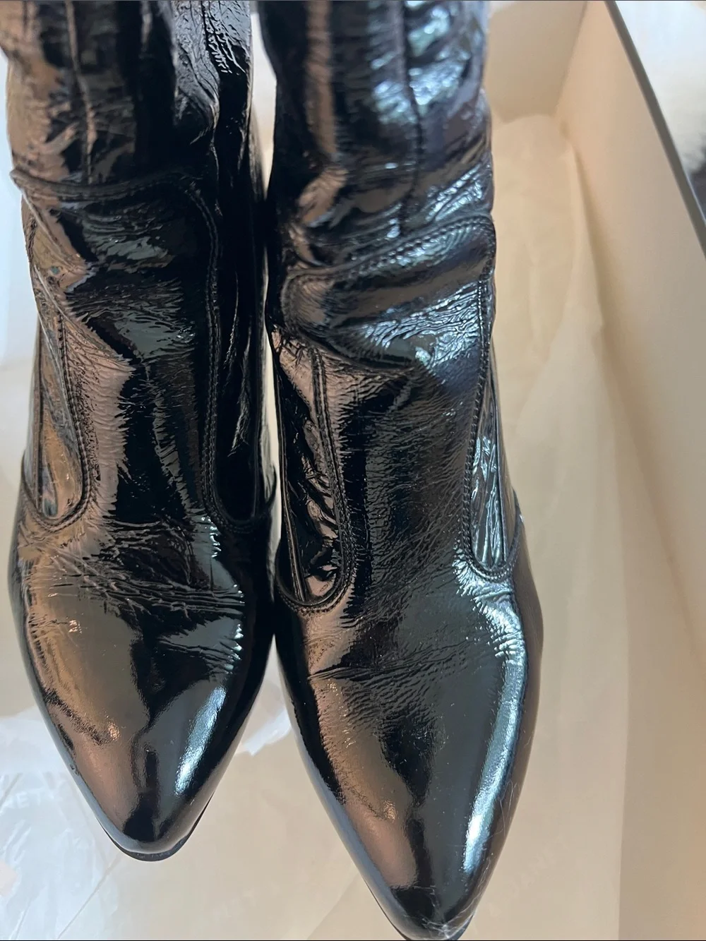 Janet & Janet. Patent Over the Knee-High Heeled Boots EU Women’s size 38.5